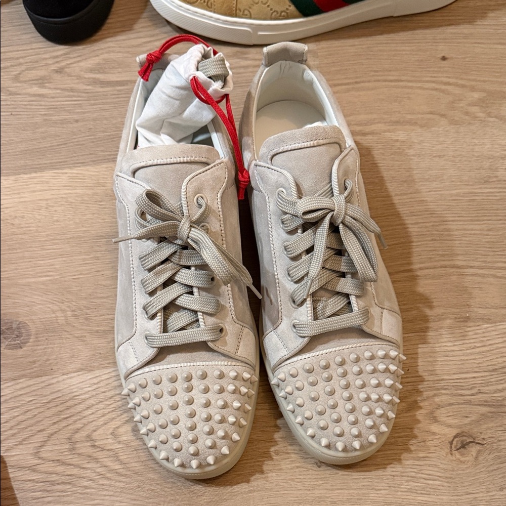 Christian Louboutin White Spiked Sneakers